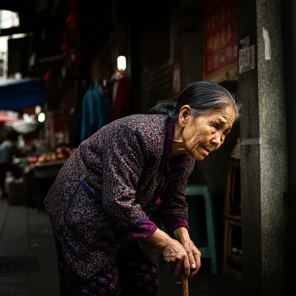 A old lady is facing the osteoporosis problem
