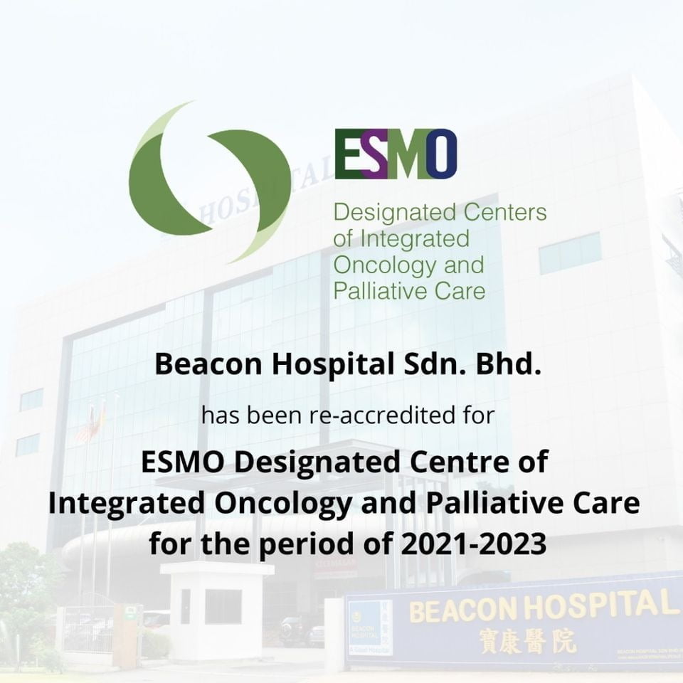 Beacon Hospital Accredited for ESMO Designated Centre of Integrated Oncology and Palliative Care for the period of 2021 – 2023