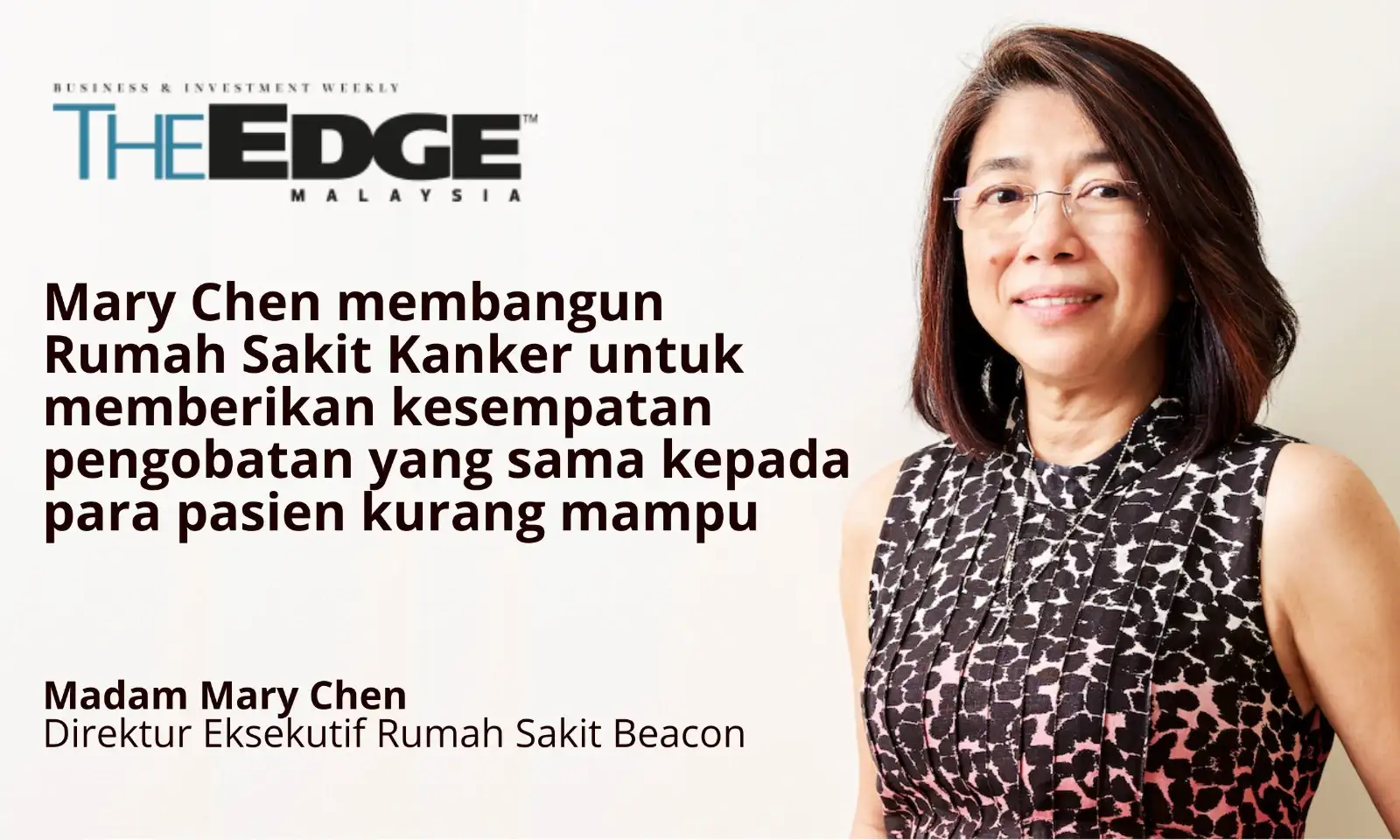 Mary Chen membangun Rumah Sakit Kanker